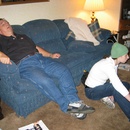 Dad doing what else, sleeping
