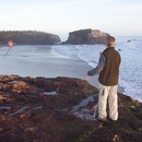 Jason flying the kite, Santa Cruz