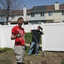Tony and Jason working on the backyard