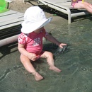 Madeline likes the sand and water