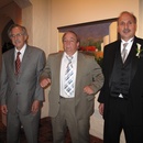 Dad's trying to look taller