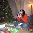 Stacy got to open presents early because she had to head back to Reno for work