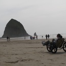 Riding in front of the rock