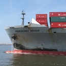 Container ship closeup