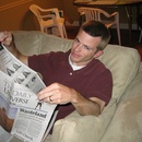 Jason reading the Daily Universe