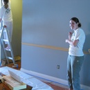 Angela & Kerry putting on the primer