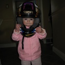 This is the only time Ainsley wanted to wear the helmet