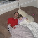 Scott's job was to watch Ainsley while we painted