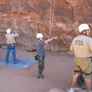 Jason getting ready to climb at Entrada Camp (Moab)