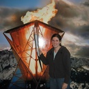 Kerry pretending to hold a real Olympic torch