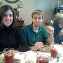 Eating dinner